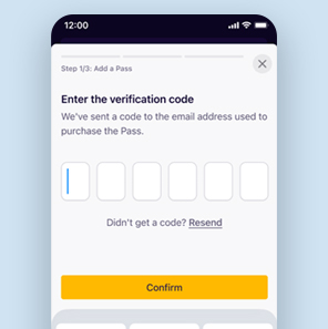 Acesse a tela do código de confirmação na etapa 1