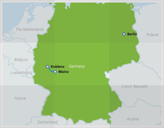 Rhine Valley Line路线图