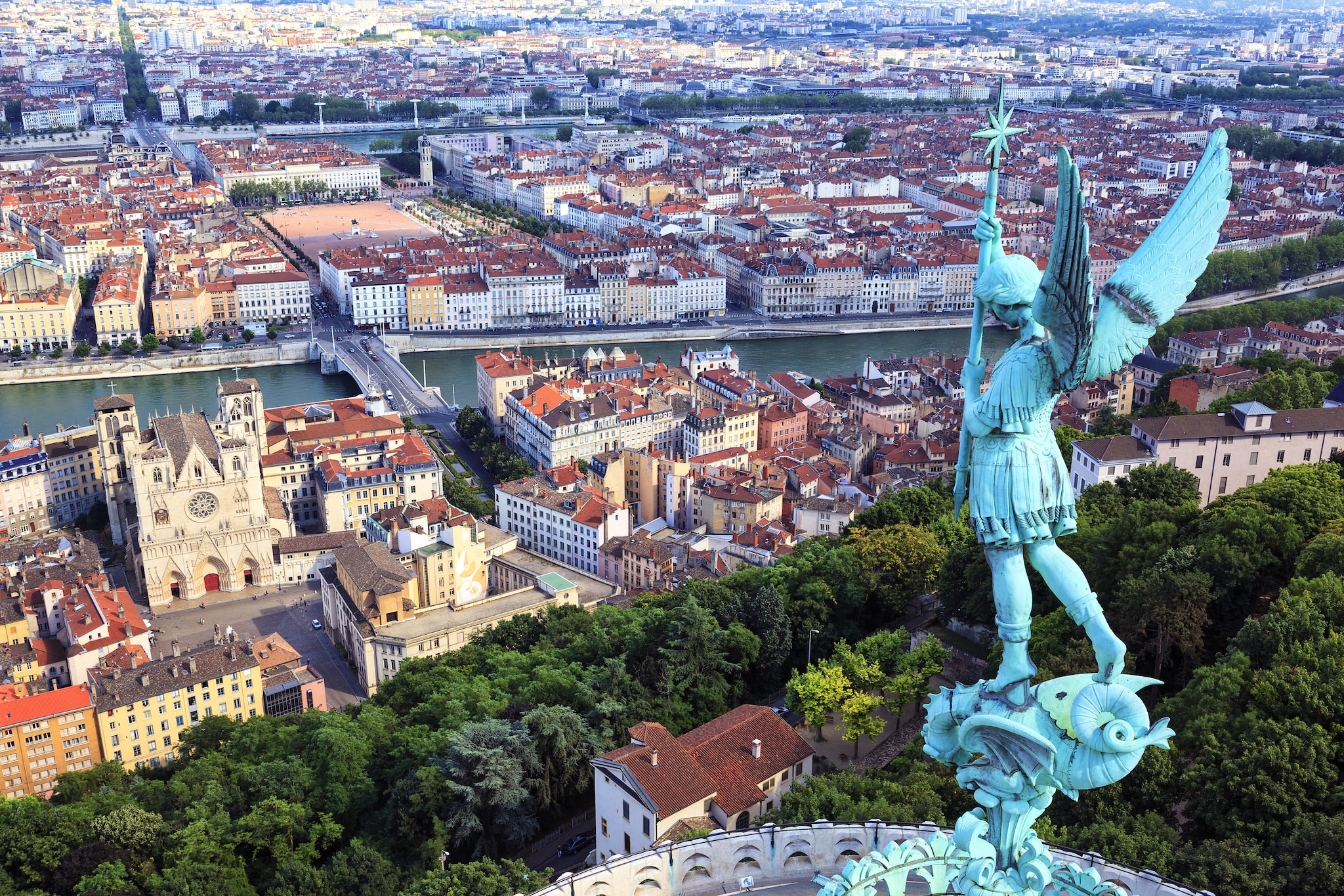 Vista de Lyon da colina Fourviere