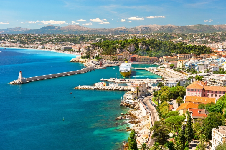 A cidade de Nice na Riviera Francesa