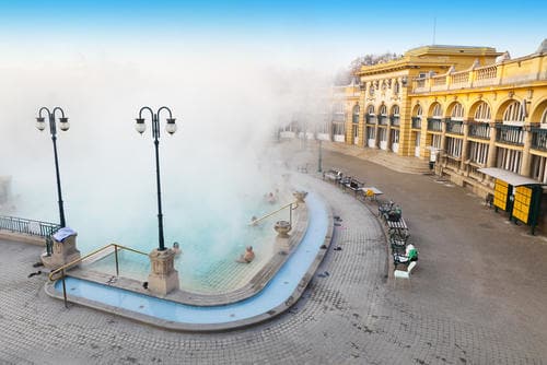 Interrailing in Spring | Széchenyi thermal bath Budapest, Hungary