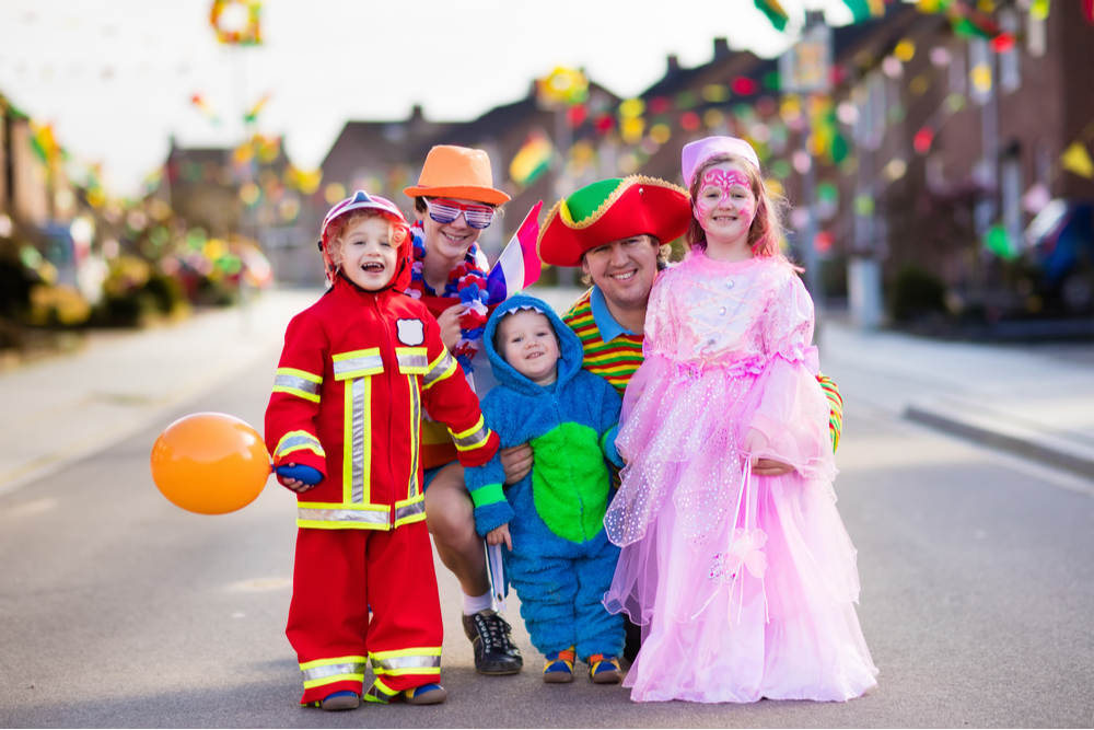 Family celebrating Carnival