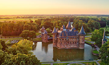 netherlands-utrecht-castle-de-haar-sunset