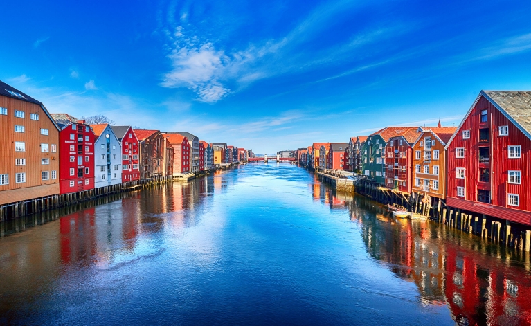 Colorful houses in Trondheim