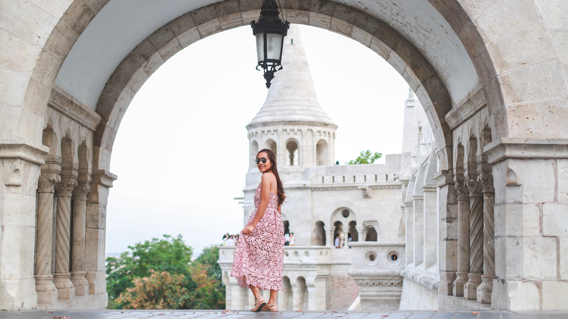 hungary-budapest-fishermans-bastion-woman-posing