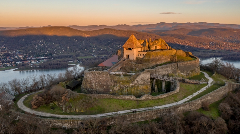 hungary-visegard-castle-panoramic-sunset