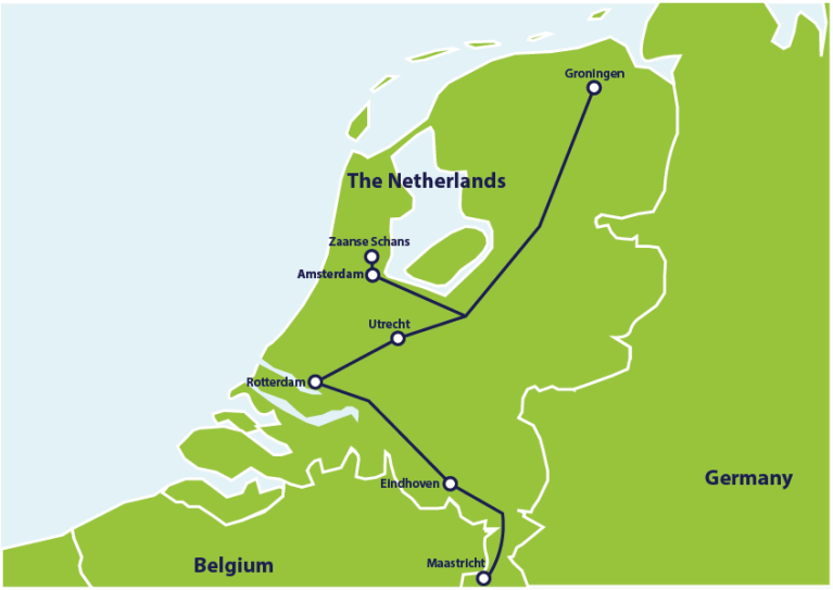 ER 1 week Netherlands itinerary map