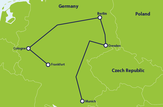 ER Germany itinerary map