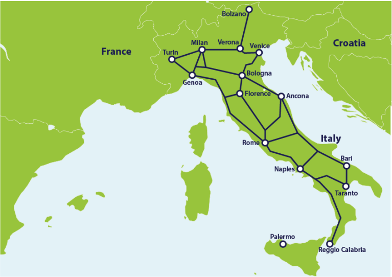 map of train lines in italy Italy By Train From 105 Italy Train Routes Eurail Com map of train lines in italy