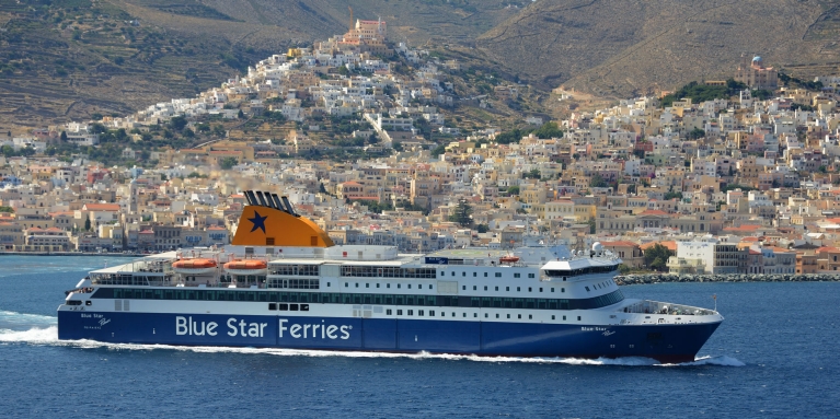 Blue Star ferry at sea